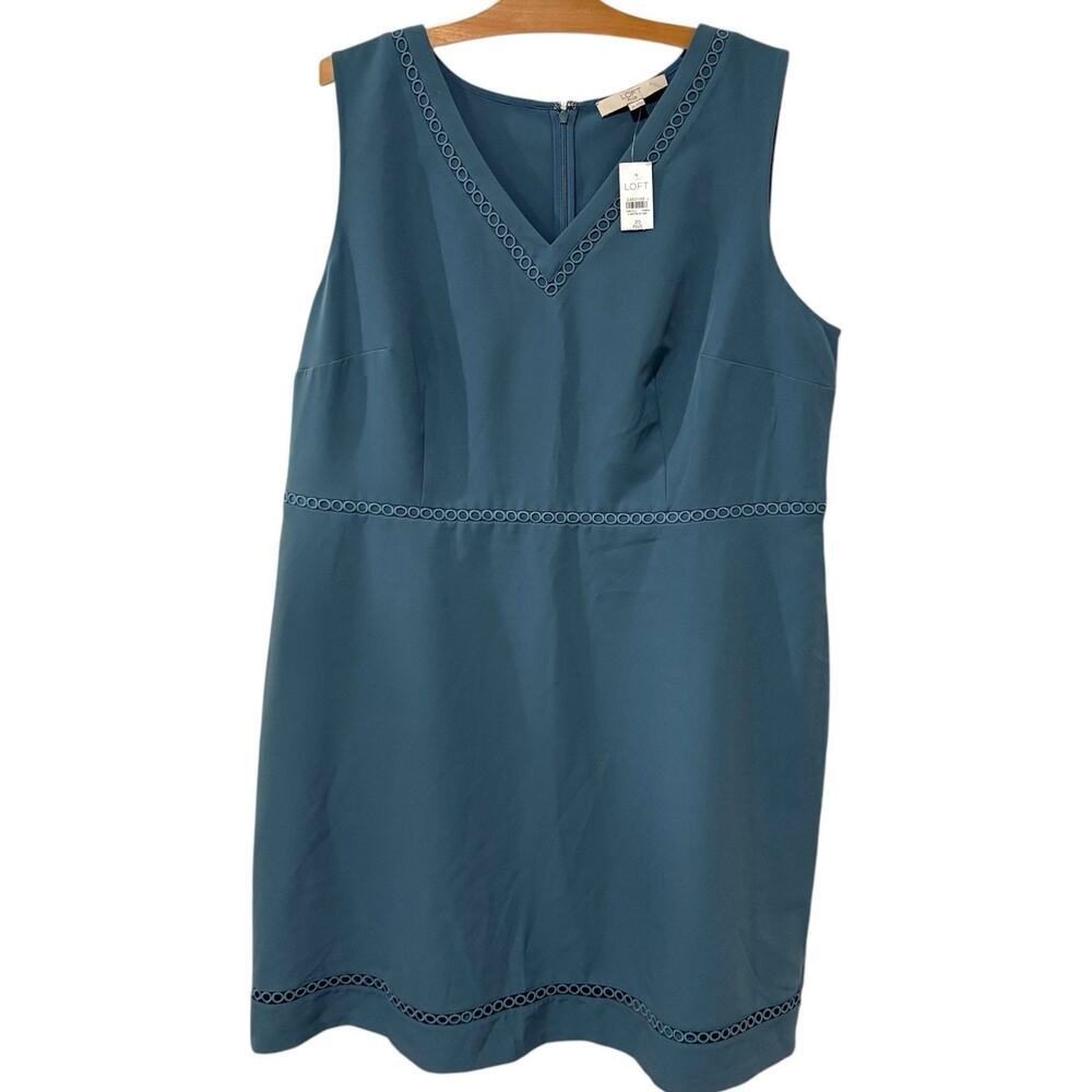 Ann Taylor LOFT Dress Blue Sleeveless Knee Length NWT- Size 20